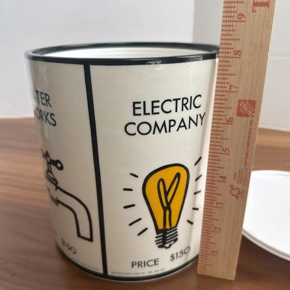 Vintage Monopoly Retro Ice Bucket With Lid -Park Place, Luxury Tax, Collectible